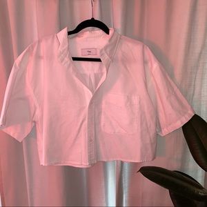 TNA Crop Button Up Shirt
